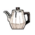 cute teapot tea kettle game pixel art vector illustration