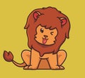 cute teasing lion. cartoon animal nature concept Isolated illustration. Flat Style suitable for Sticker Icon Design Premium Logo