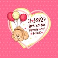 Cute valentine teddy bear with big heart Royalty Free Stock Photo