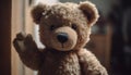 Cute teddy bear brings joy to child old fashioned celebration generated by AI