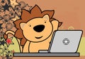 Cute lion kid cartoon online studing backgound