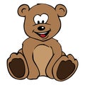 Cute Teddy Bear Color Cartoon Isolated Vector Illustration