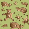 Cute teddy bear fabric pattern Royalty Free Stock Photo