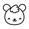 Cute teddy bear face toy cartoon icon line style Royalty Free Stock Photo