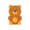 Cute teddy bear, funny baby animal sitting with smile on happy face