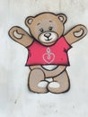 Cute teddy bear graffitti