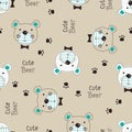 Cute Teddy Bear seamless pattern