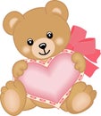 Cute teddy bear with heart Royalty Free Stock Photo