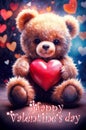 Cute teddy bear with a heart
