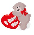 Cute teddy bear with a heart vector