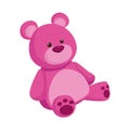 Cute teddy bear icon, flat design Royalty Free Stock Photo