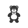 Cute teddy bear icon. Vector illustration modern flat style Royalty Free Stock Photo
