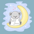 Cute Teddy Bear on the moon. Sweet dreams Royalty Free Stock Photo
