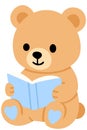 Cute Teddy Bear Reading an Interesting Book Royalty Free Stock Photo
