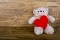 Cute teddy bear with red heart