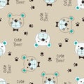 Cute Teddy Bear seamless pattern Royalty Free Stock Photo