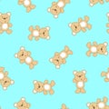 Cute teddy bear in a seamless pattern