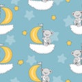 Cute teddy bear seamless pattern for kids. Royalty Free Stock Photo