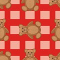 Cute teddy bear seamless pattern vector illustration Royalty Free Stock Photo