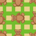 Cute teddy bear seamless pattern vector illustration Royalty Free Stock Photo