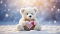 Cute teddy bear toy hearts design fun funny romance creative banner concept adorable