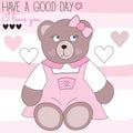 Cute teddy bear vector illustration