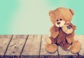 Cute Teddy bears on background Royalty Free Stock Photo