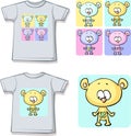 Cute teddy bears on shirt Royalty Free Stock Photo