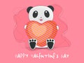 Cute teddy with heart for Happy Valentines Day celebration. Royalty Free Stock Photo