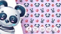 Cute teddy panda - seamless pattern