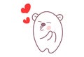 Cute Teddy Sticker pouting and feeling loved.