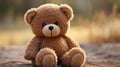 Cute teddybear with sad eyes isolated. Generative AI