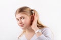 Cute teen girl cant hear