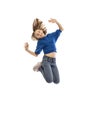 Cute teen girl in a jump Royalty Free Stock Photo
