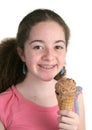 Cute Teen With Ice Cream Royalty Free Stock Photo