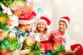 Cute teen kids holding Christmas presents Royalty Free Stock Photo