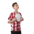 Cute teenager boy over white background Royalty Free Stock Photo