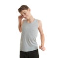 Cute teenager boy over white background Royalty Free Stock Photo