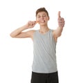 Cute teenager boy over white background Royalty Free Stock Photo