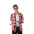 Cute teenager boy over white background Royalty Free Stock Photo