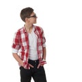 Cute teenager boy over white background Royalty Free Stock Photo