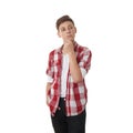 Cute teenager boy over white background Royalty Free Stock Photo