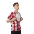 Cute teenager boy over white isolated background Royalty Free Stock Photo