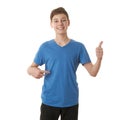 Cute teenager boy over white isolated background Royalty Free Stock Photo