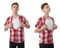 Cute teenager boy over white isolated background Royalty Free Stock Photo