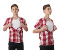 Cute teenager boy over white isolated background Royalty Free Stock Photo