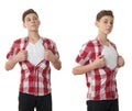 Cute teenager boy over white isolated background Royalty Free Stock Photo