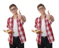 Cute teenager boy over white isolated background Royalty Free Stock Photo