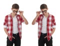 Cute teenager boy over white isolated background Royalty Free Stock Photo