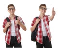 Cute teenager boy over white isolated background Royalty Free Stock Photo